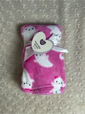 Parent's Choice Pink Ghost Baby Blanket White Bow Plush Security Lovey Halloween